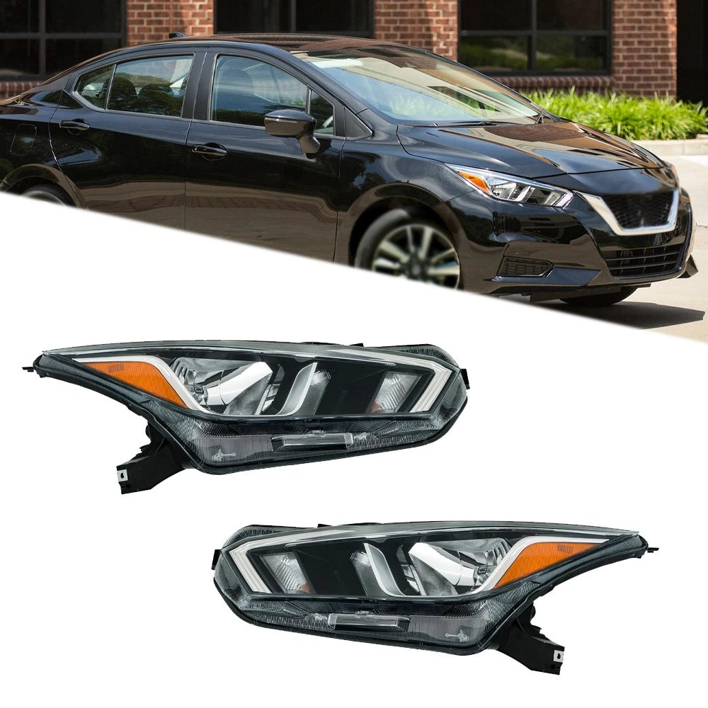 Pair of Halogen Headlights for Nissan Versa (2020–2021)