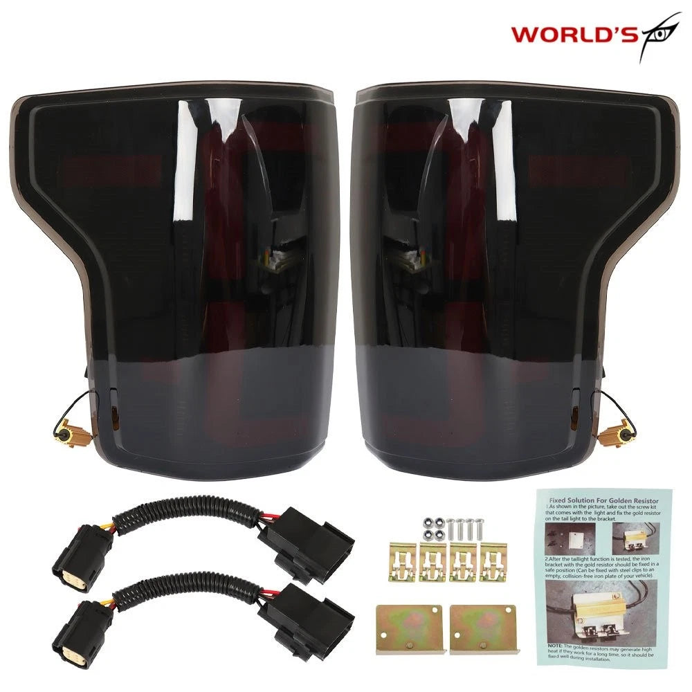 LED Tail Lights for Ford F150 (2015–2020) Smoke Lens Left+Right Side