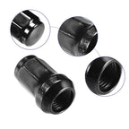 Set of 12 M12x1.25 Car Wheel Hub Lug Nuts for Honda, Chevy, Nissan - Black