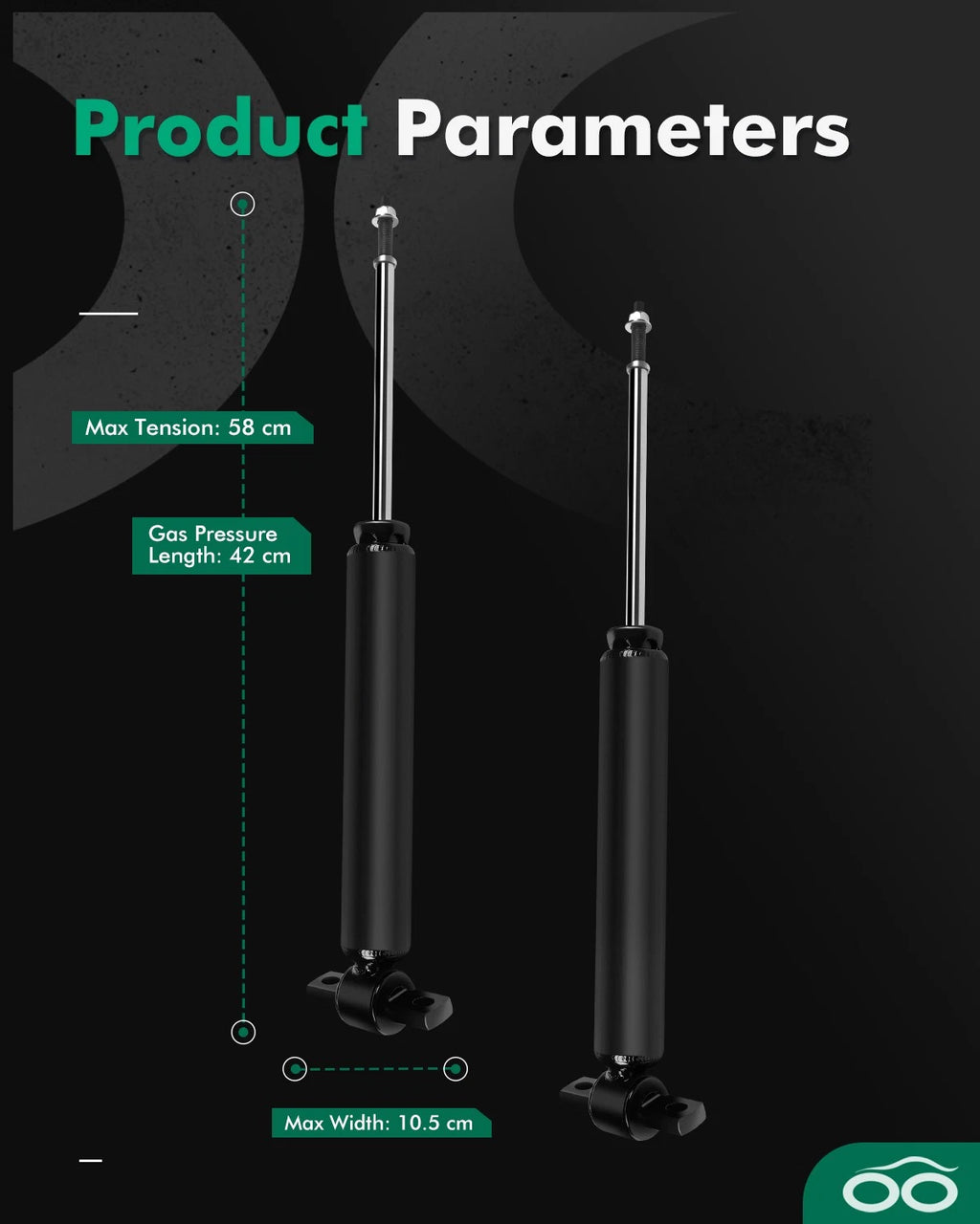 Set of 2 Rear Shock Absorbers for Ford Fusion (2013–2020)