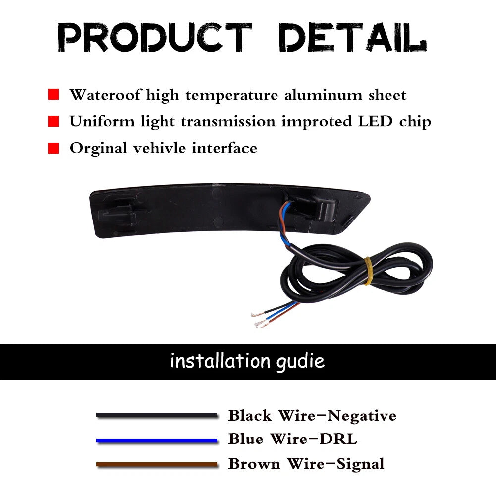 Smoked Lens Sequential LED Front Side Marker Lamp for Lincoln Nautilus (2016–2022)