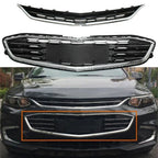 Chrome Front Bumper Upper & Lower Grille for Chevy Malibu (2016â2018)