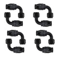 Set of 4 PTFE Hose End Fittings 90 Degree for 4AN 6AN 8AN 10AN