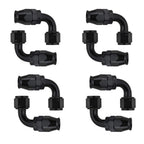 Set of 4 PTFE Hose End Fittings 90 Degree for 4AN 6AN 8AN 10AN