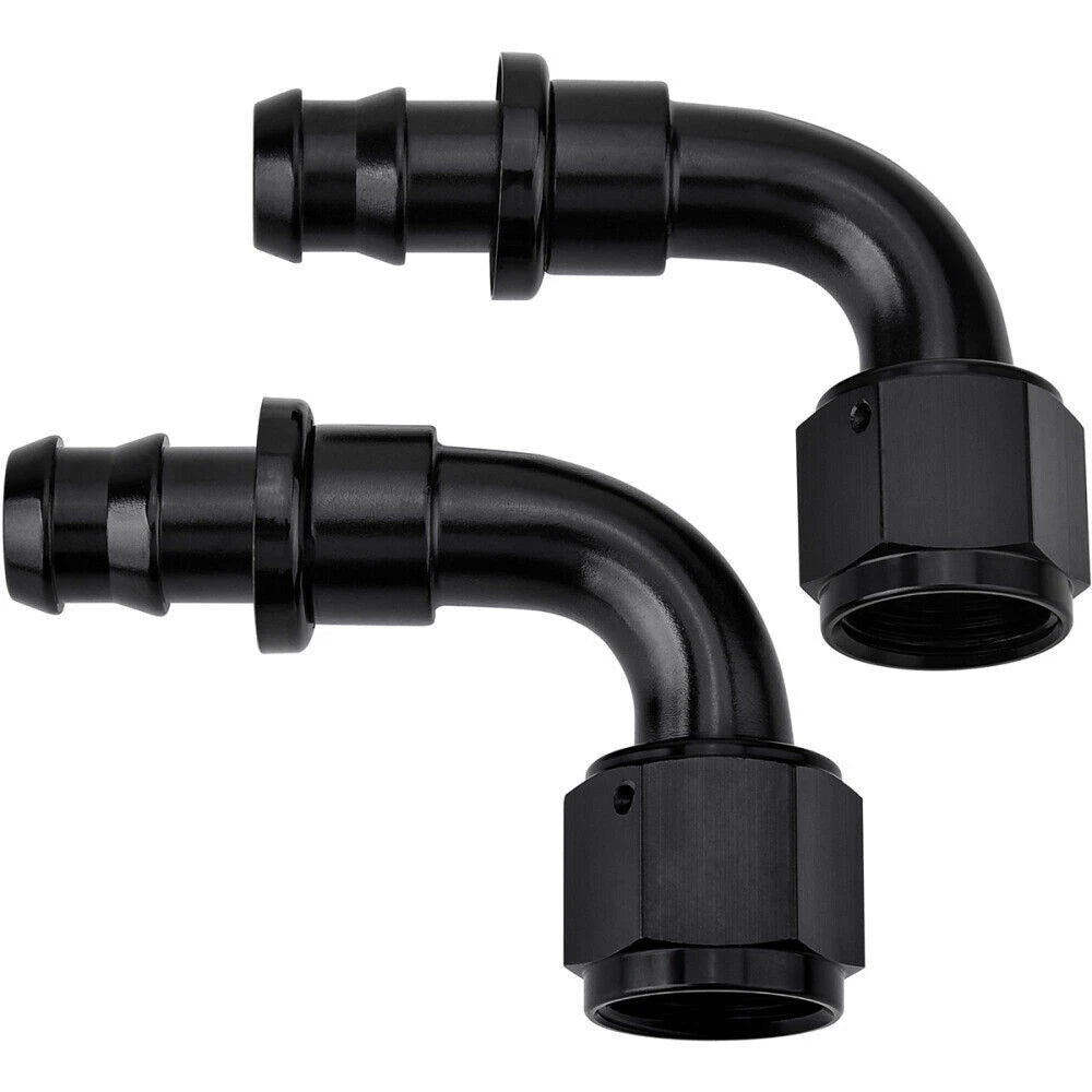2PC 90° Push-Lock Hose Fitting for Oil Fuel Gas Line (6AN–10AN) Ford (2015–2021)