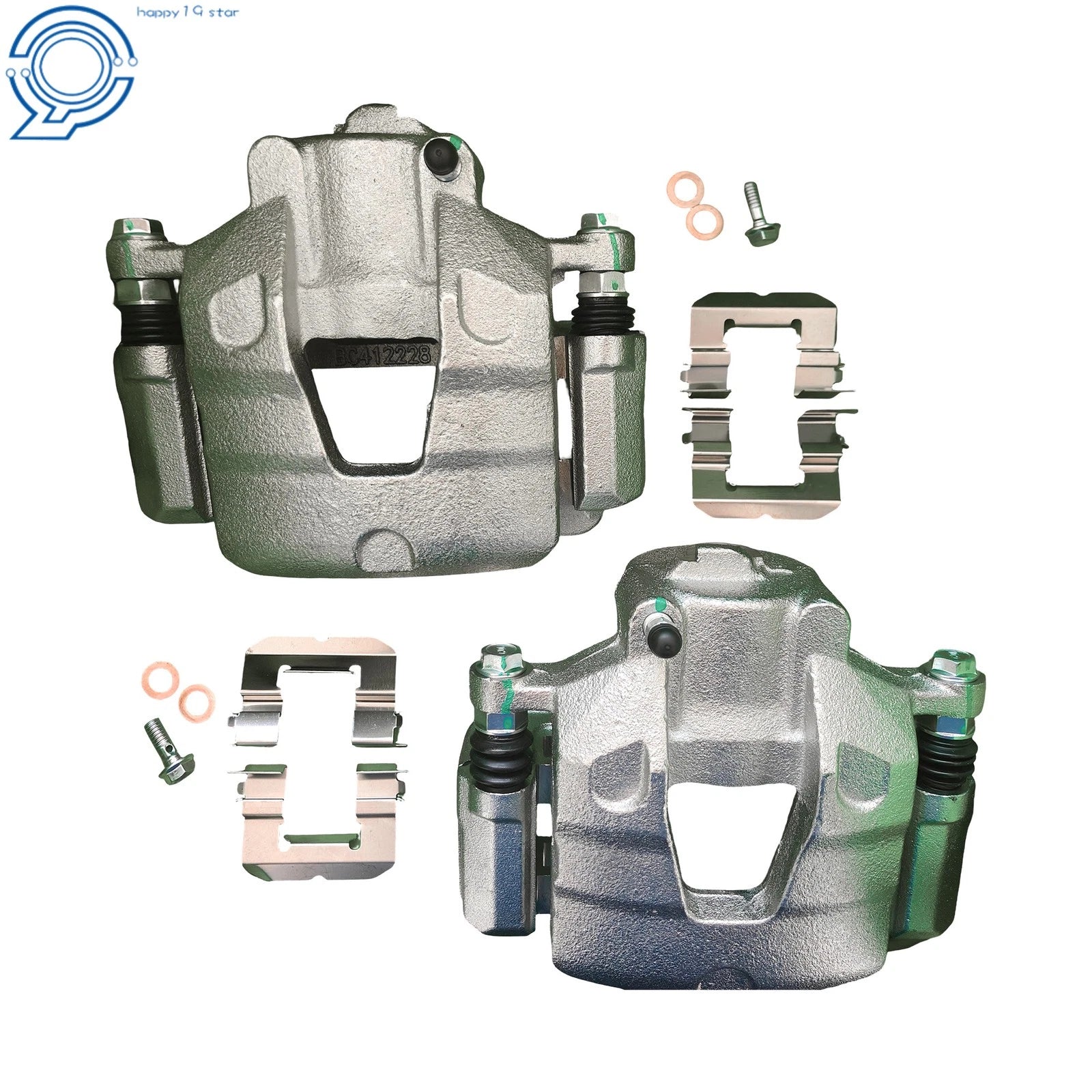 Pair Front Brake Calipers with Bracket for Chevrolet Cruze Volt (2016-2019)