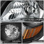 Headlight Assembly for Hino 165 185 (2006–2019) - Black Housing, Amber Corner