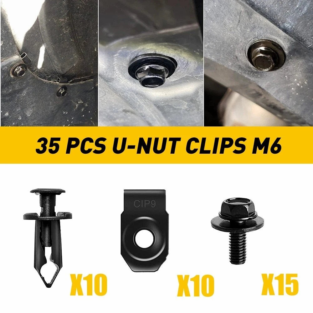 Set of 4 U-nut Clips for Nissan (M6 Engine Under Cover Splash Shield)