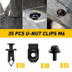 Set of 4 U-nut Clips for Nissan (M6 Engine Under Cover Splash Shield)