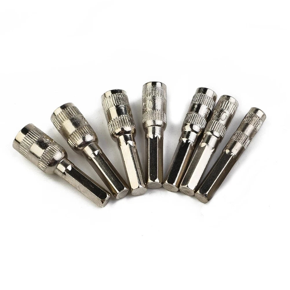Set of 7 Hex Socket Hex Shank Drivers 6 Point M2.5/3.0/3.5/4.0/4.5/5.0/5.5mm