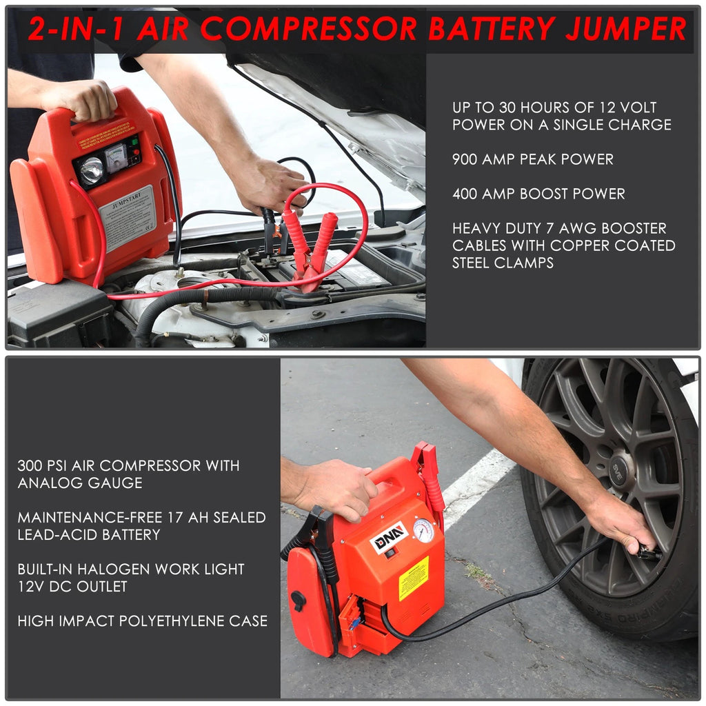 12V 300PSI Jump Starter Battery Pack with Built-in Work Light