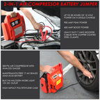 12V 300PSI Jump Starter Battery Pack with Built-in Work Light