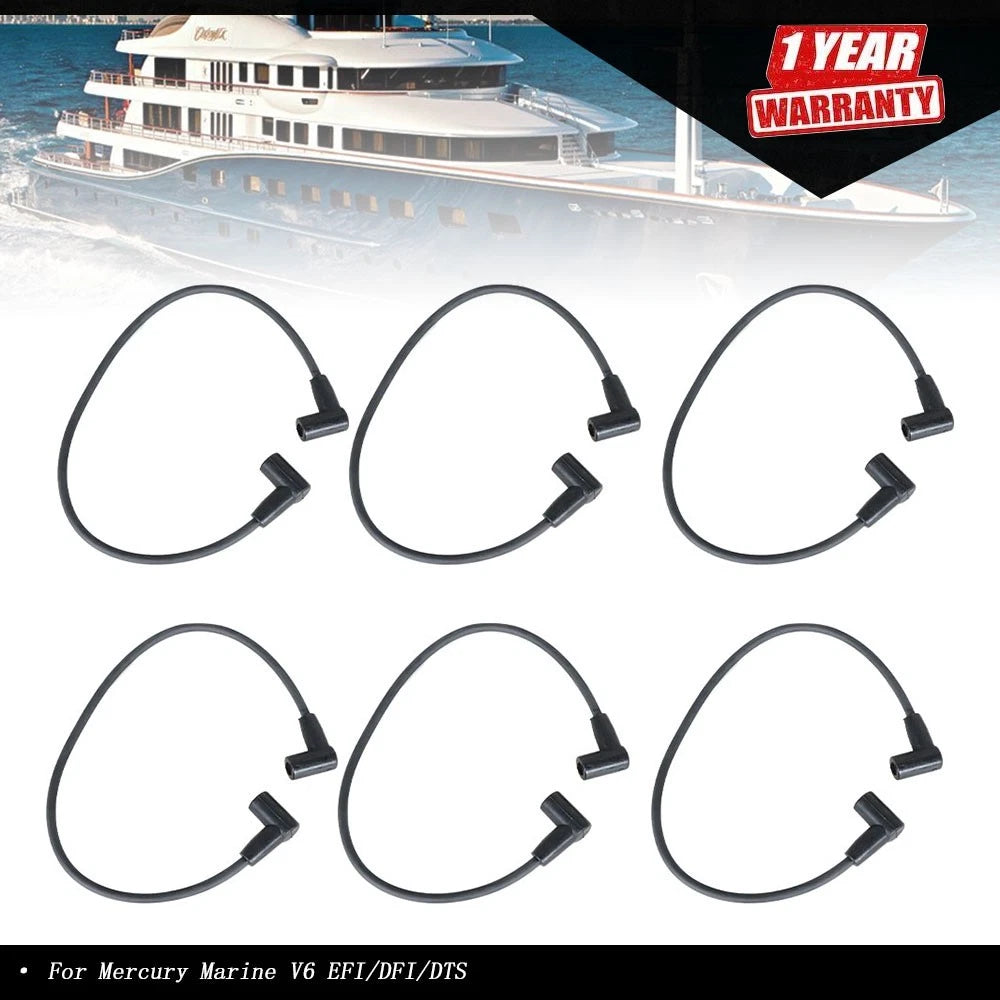 Set of 8 Spark Plug Wires for Mercury Marine V6 (1984–2008)