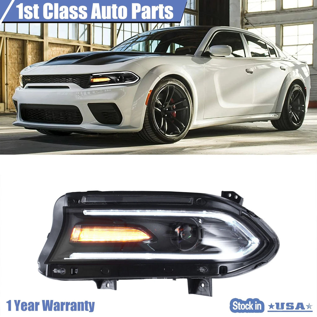 Pair of LED Dual Beam Projector Headlights for Dodge Charger (2015-2020)
