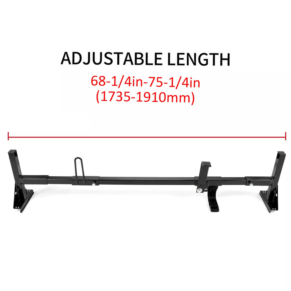 3X Adjustable Van Roof Ladder Rack 68"-75" for Chevy Ford GMC Express (2003–2023)