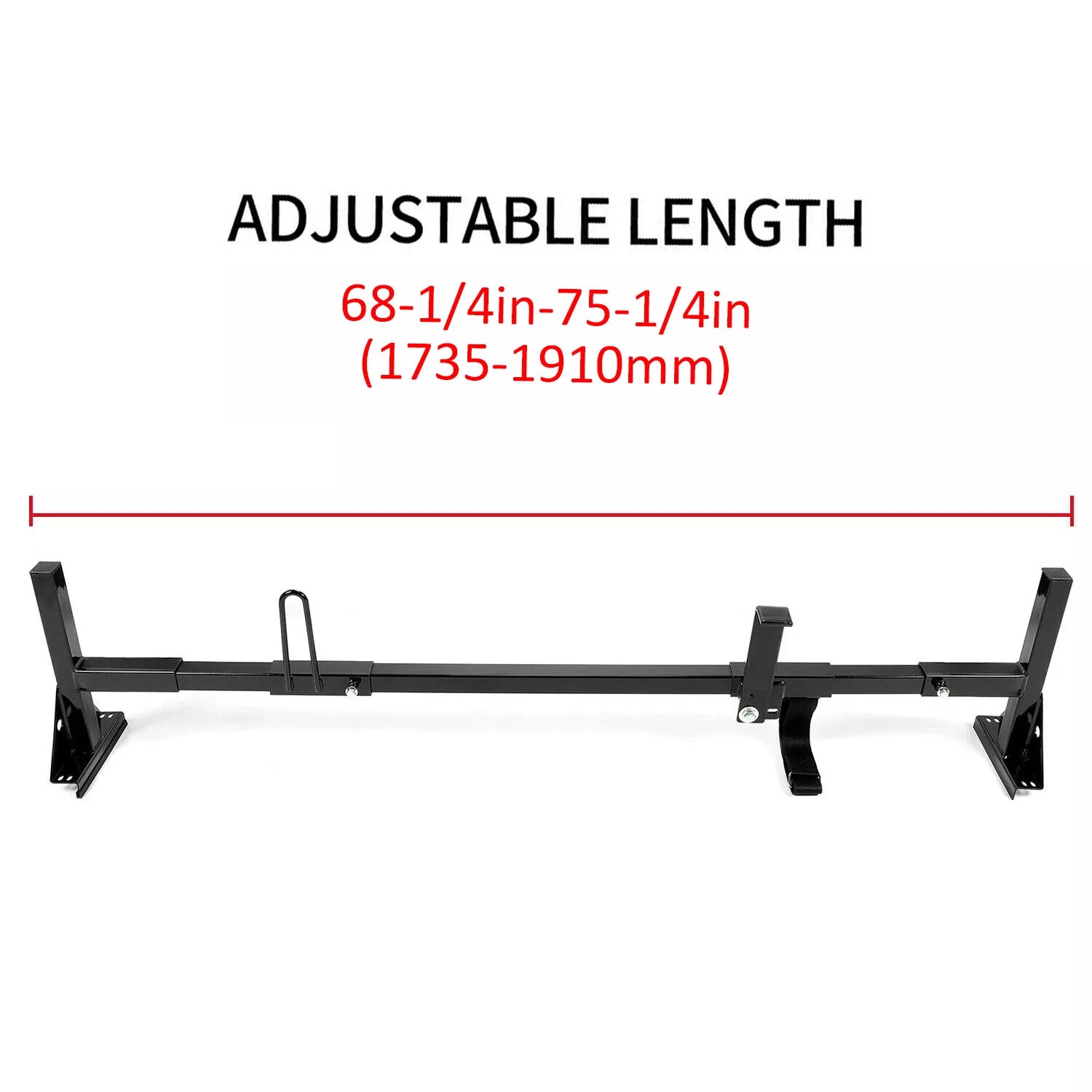 3X Adjustable Van Roof Ladder Rack 68"-75" for Chevy Ford GMC Express (2003–2023)