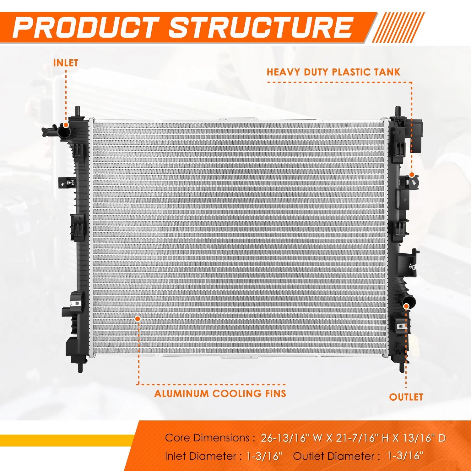 Full Aluminum Core Radiator for Chevrolet Equinox Terrain (2018–2026) DPI-13691