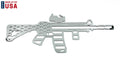 Laser Cut American Flag Emblem Decal for AR15 Rifle Polished Stainless Steel