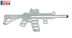 Laser Cut American Flag Emblem Decal for AR15 Rifle Polished Stainless Steel