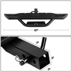 Heavy Duty Aluminum 3.75"OD Oval Towing Hitch Step Bar for Truck Bed (Fits 2" Receiver)