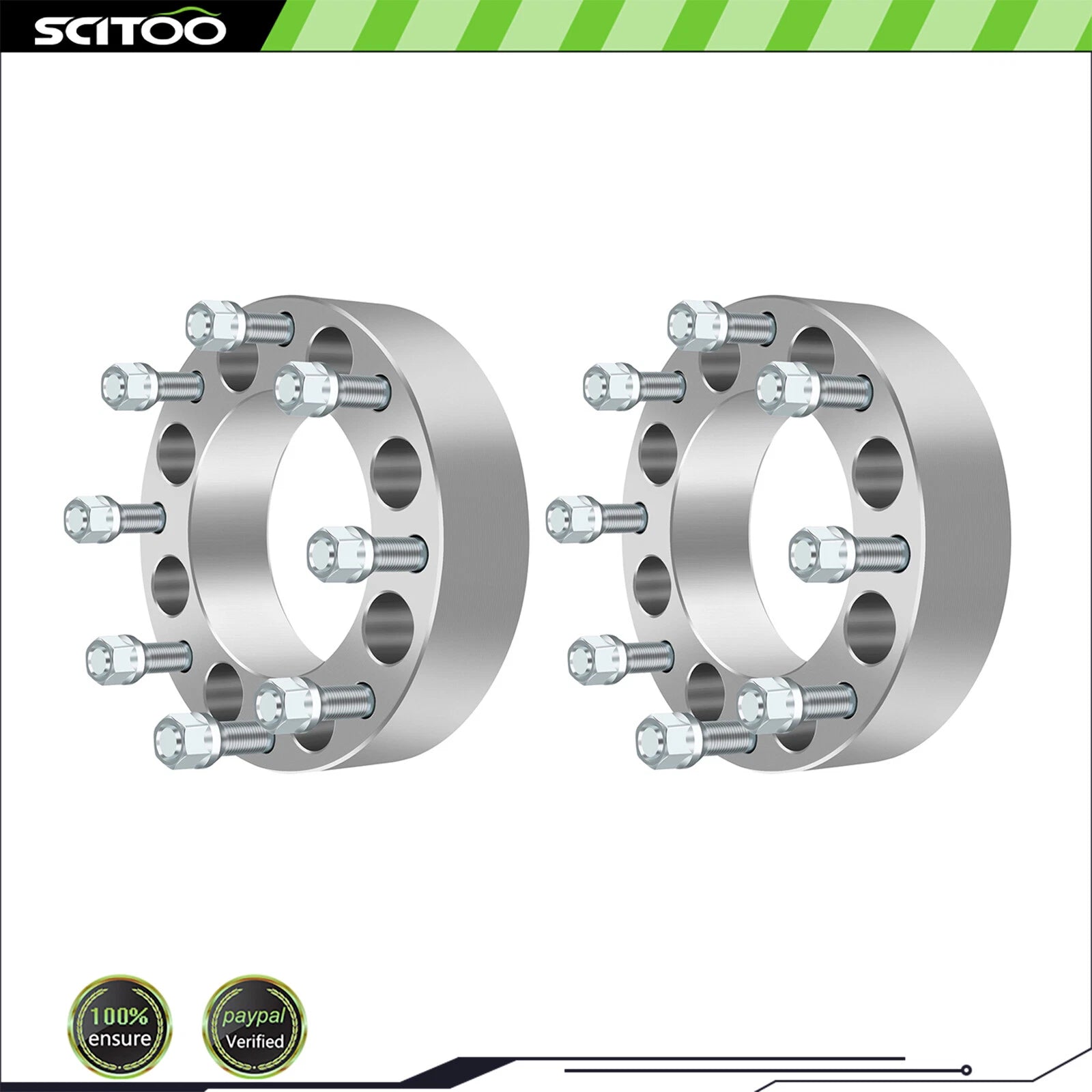 2X 2" Wheel Adapters 8x6.5 to 8x180 14x1.5 for GMC Sierra, Chevy Silverado 2500HD (2001–2023)