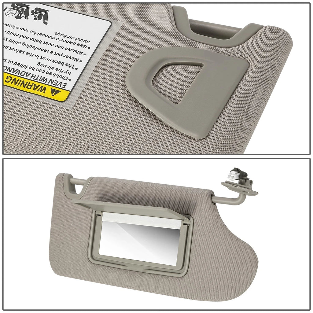 Sun Visor for Nissan Altima (2013–2018) Right Side Gray w/Mirror Replacement