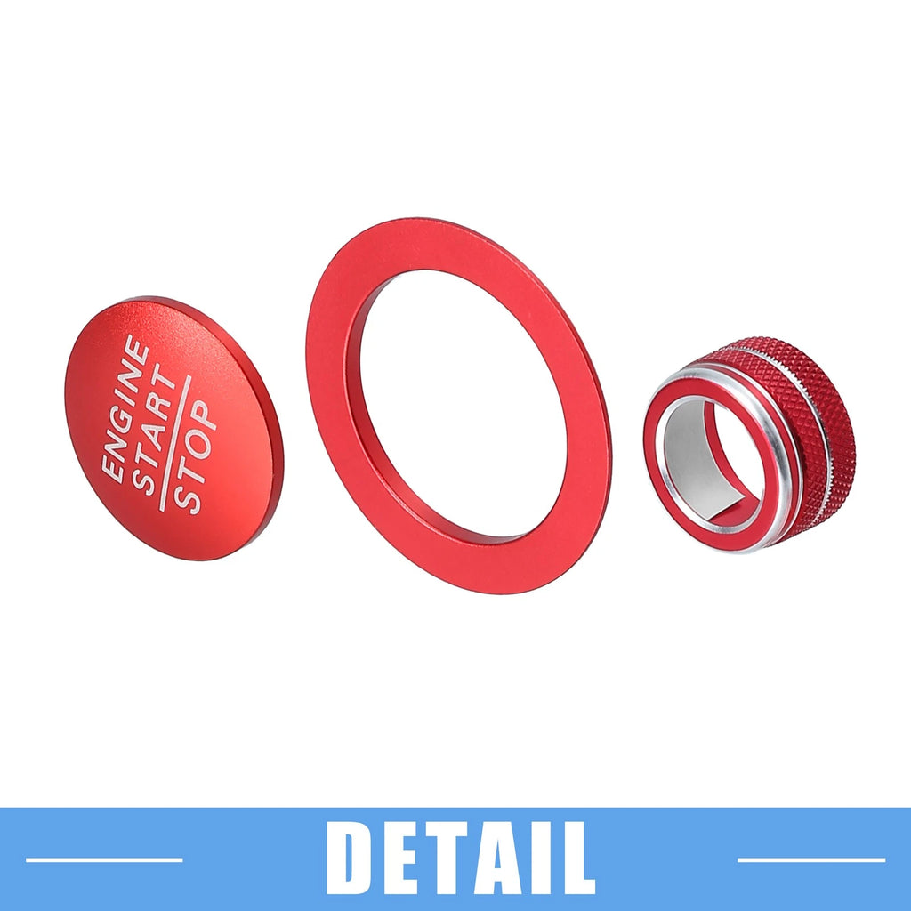3pcs Media Volume Switch Knob Engine Start Button Cover for Honda Civic (2022)
