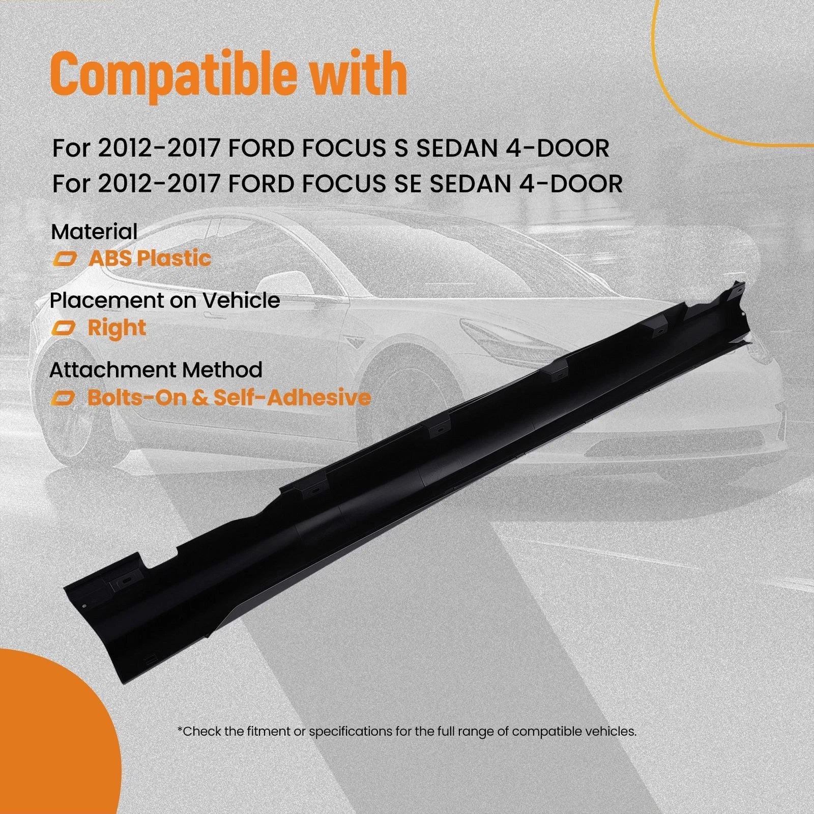 Right Side Body Molding for Ford Focus Electric/SEL (2012–2017) CP9Z5810176B