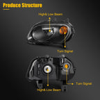 Pair Headlight Assemblies for Chevy HHR (2006–2011) Black Housing