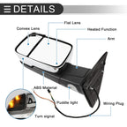 Tow Mirrors for Dodge Ram 1500 (1 Pair, LED Turn Signal Light, Silver Tone)