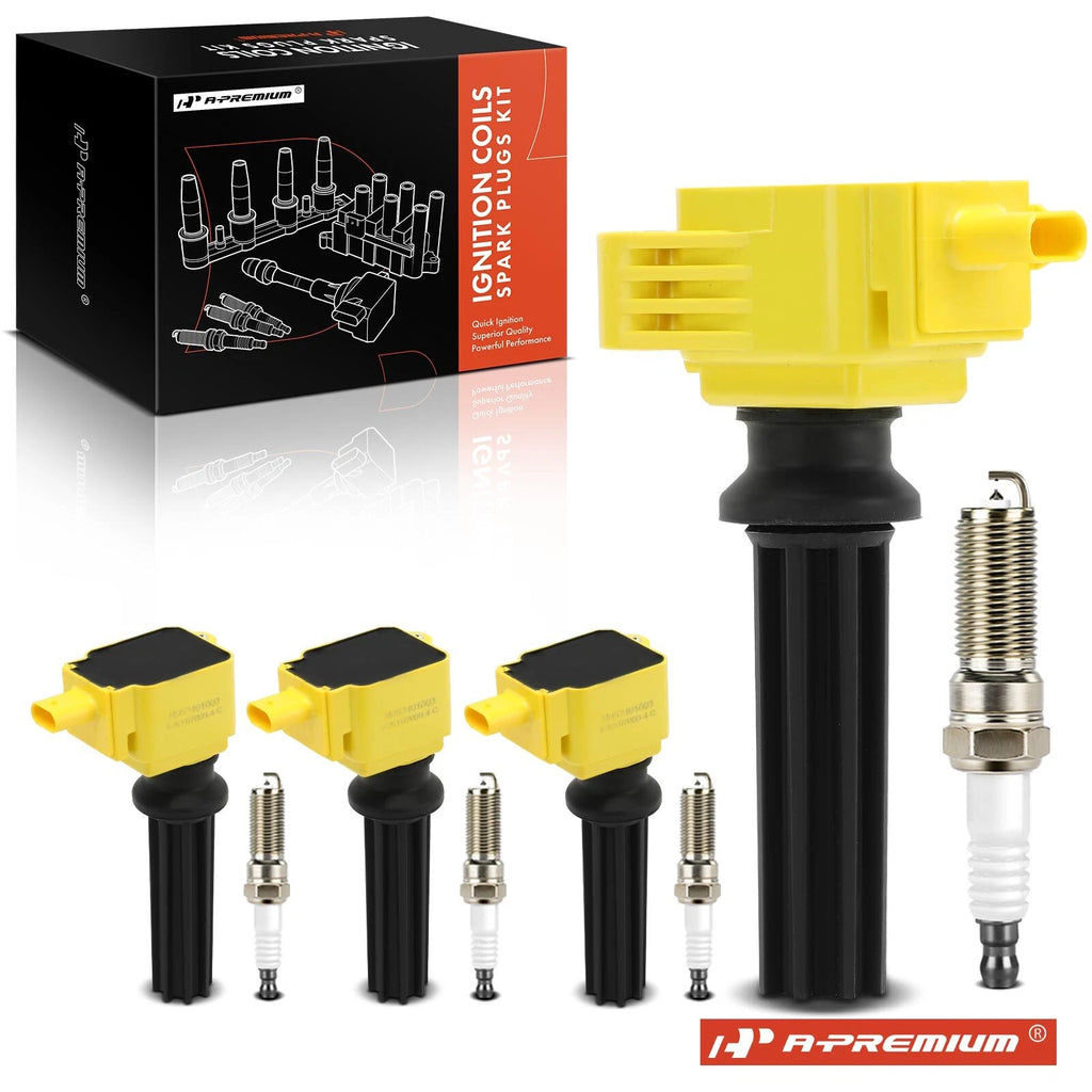 Set of 4 Ignition Coils & Iridium Platinum Spark Plugs for Ford Explorer 