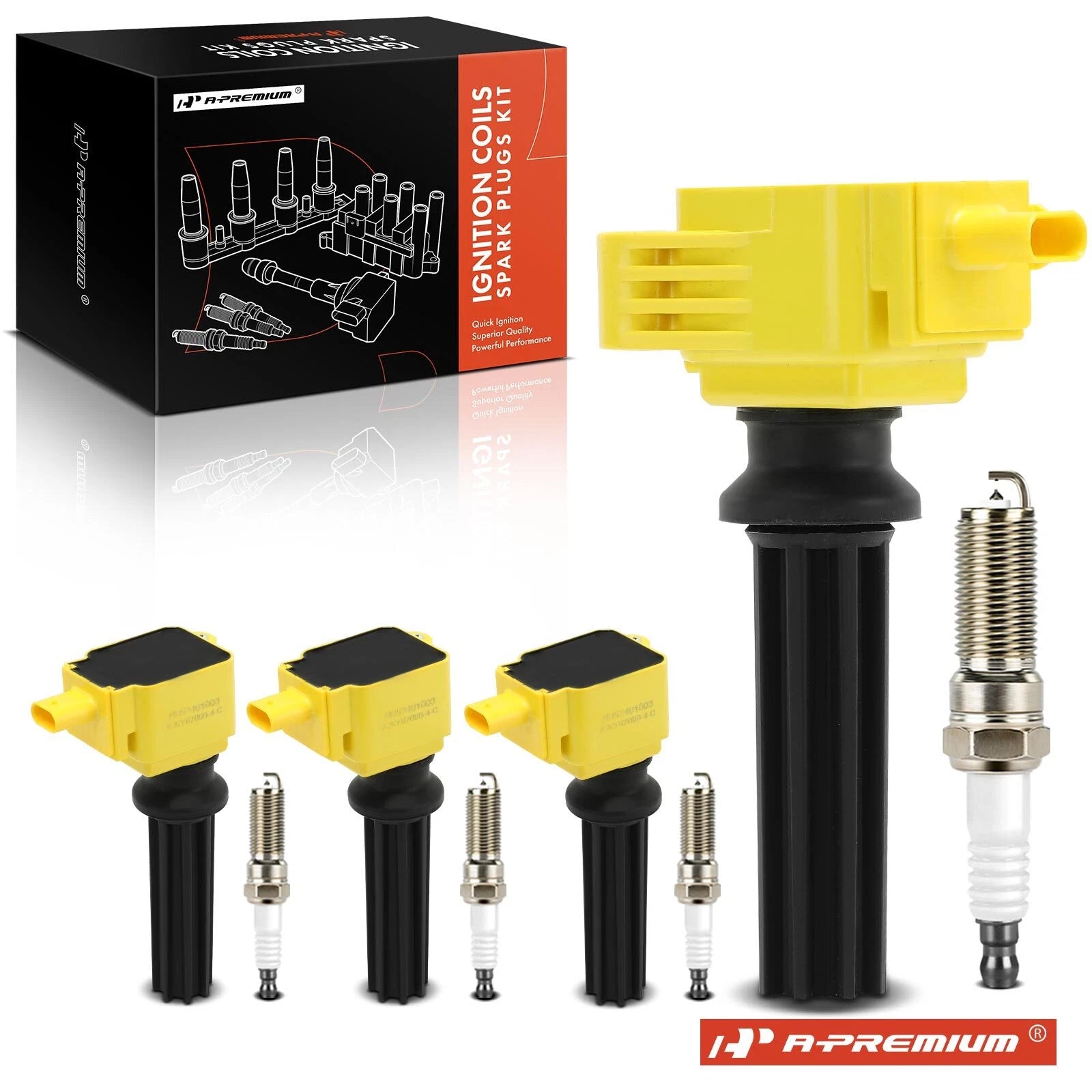 Set of 4 Ignition Coils & Iridium Platinum Spark Plugs for Ford Explorer 
