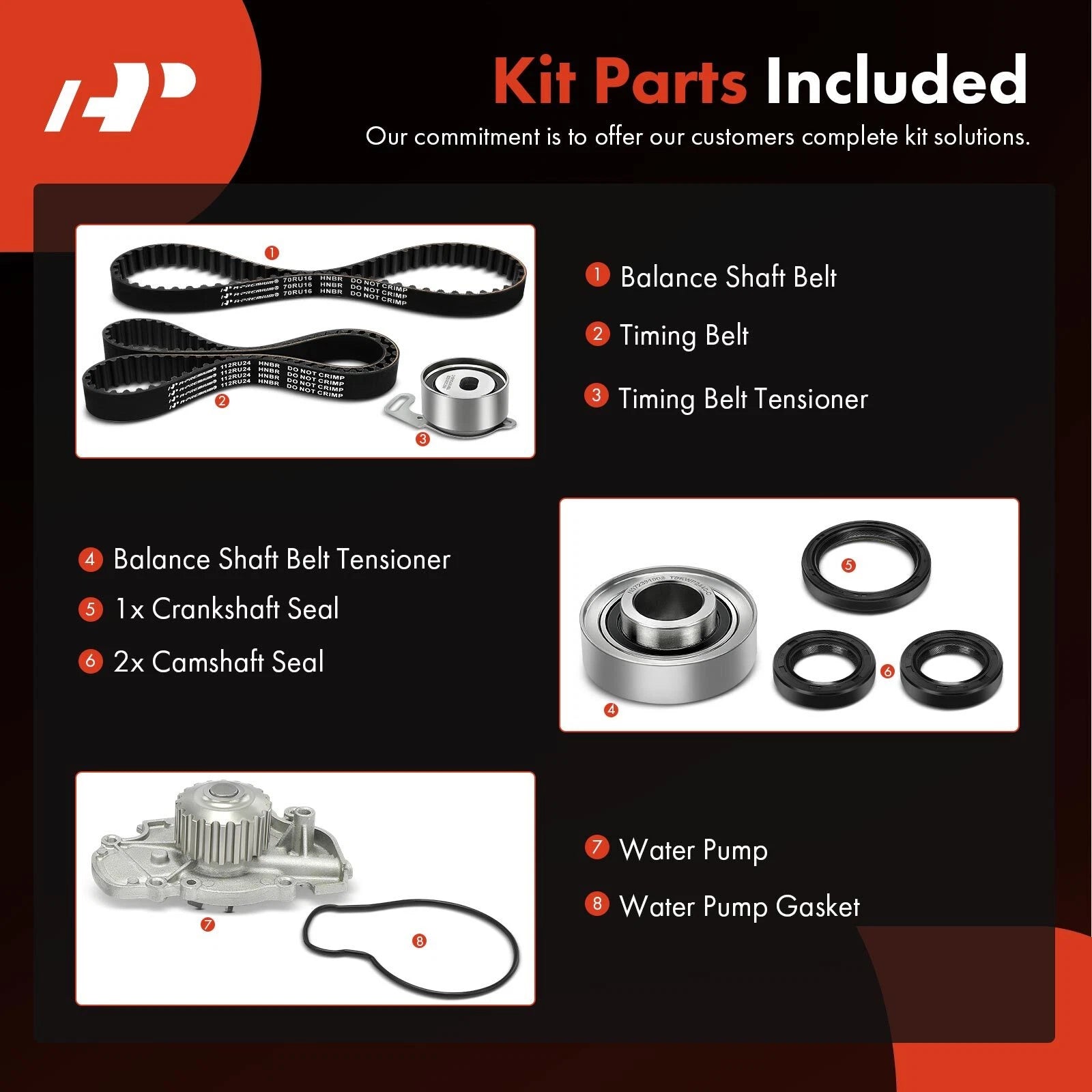 7X Timing Belt & Water Pump Kit for Honda Accord Odyssey (1994–2002)
