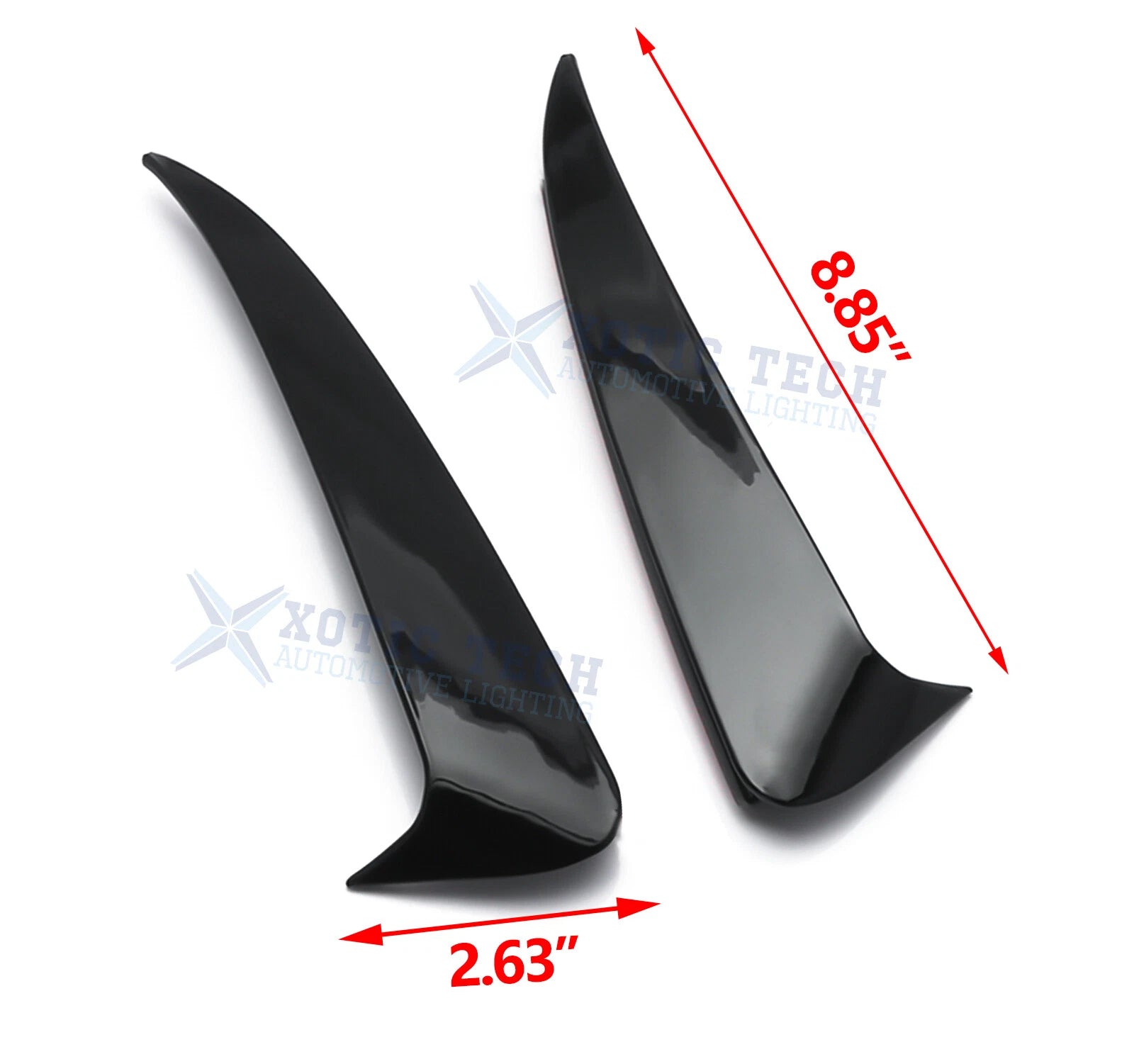 Black Rear Bumper Side Vent Spoiler Canard for Mercedes W205 C (2015-2018)