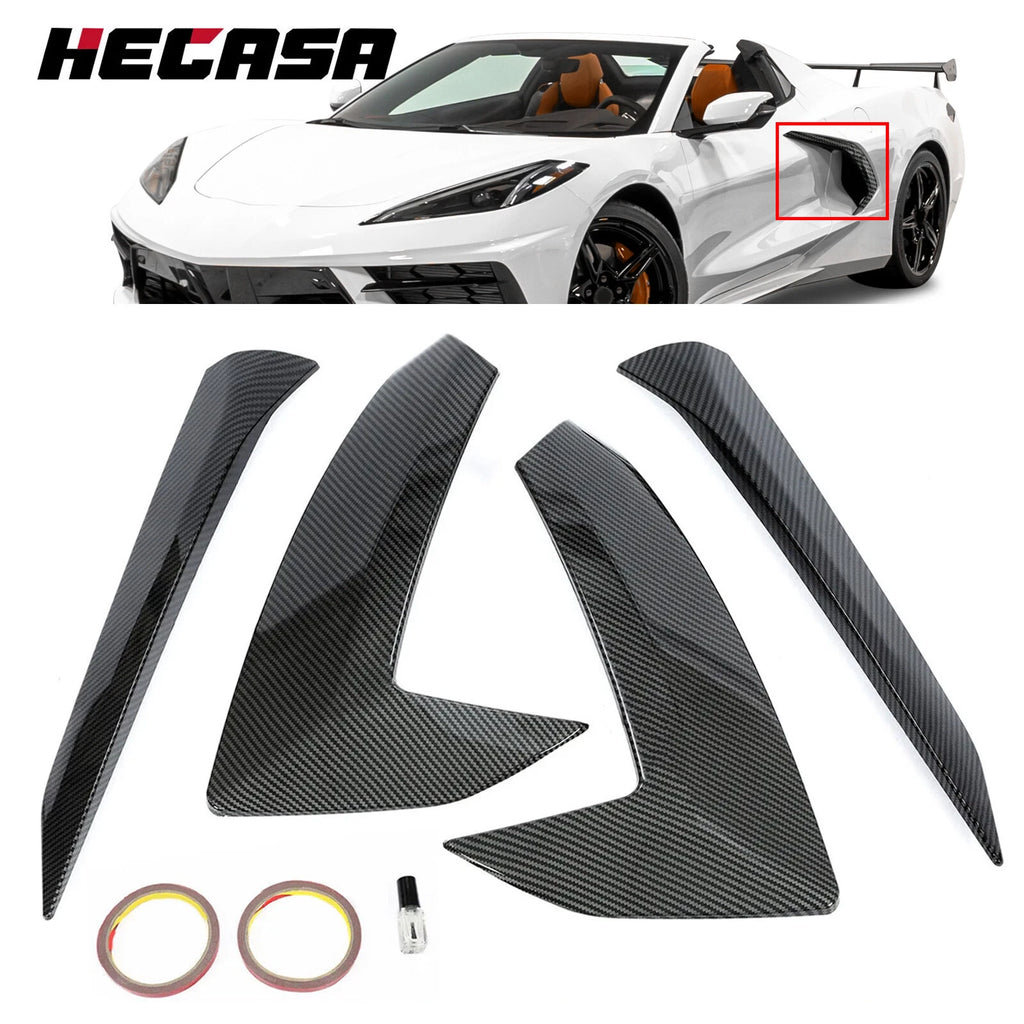 Carbon Fiber Body Side Vent Door Garnish Trim Cover for Corvette C8 Z51 (2020–2024)