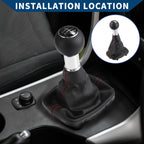 5 Speed Gear Shift Knob with Dust Cover for Audi A3 (2000–2003) Black Faux Leather