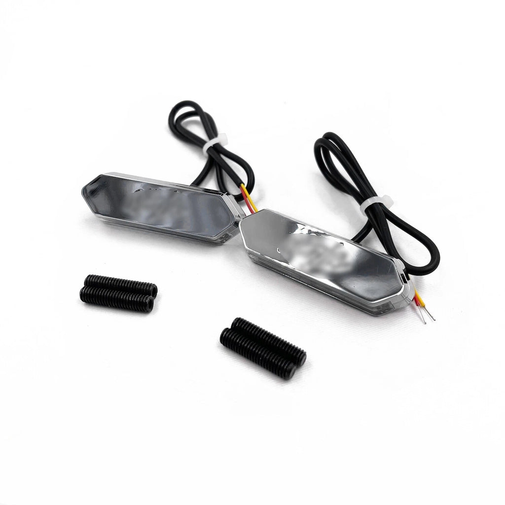 Chrome LED Mirror Block Off Base Plate for Kawasaki ZX-6R (2013–2018), Ninja 250 (2013–2020)
