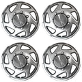 16" Chrome/Silver Push-On Wheel Cover Hubcaps for Steel Wheels - Saxon Style