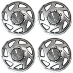 16" Chrome/Silver Push-On Wheel Cover Hubcaps for Steel Wheels - Saxon Style