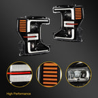 2X Black Amber LED DRL Headlights for Ford F250 F350 Super Duty