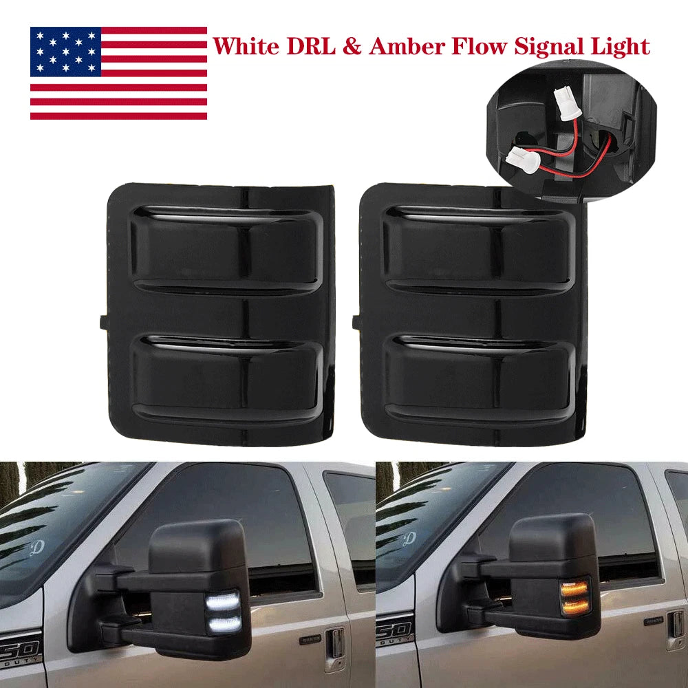 LED Smoke Lens Side Mirror Turn Signal Lights for Ford Super Duty (2008–2016)