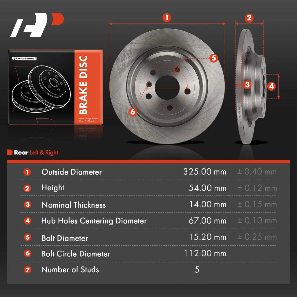 Rear Disc Brake Rotors for Mercedes-Benz GLE43 AMG (2017–2019)