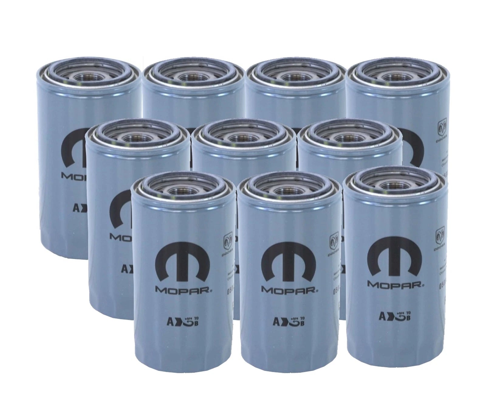 Set of 10 Engine Oil Filters for Dodge Ram Diesel (EOBD)