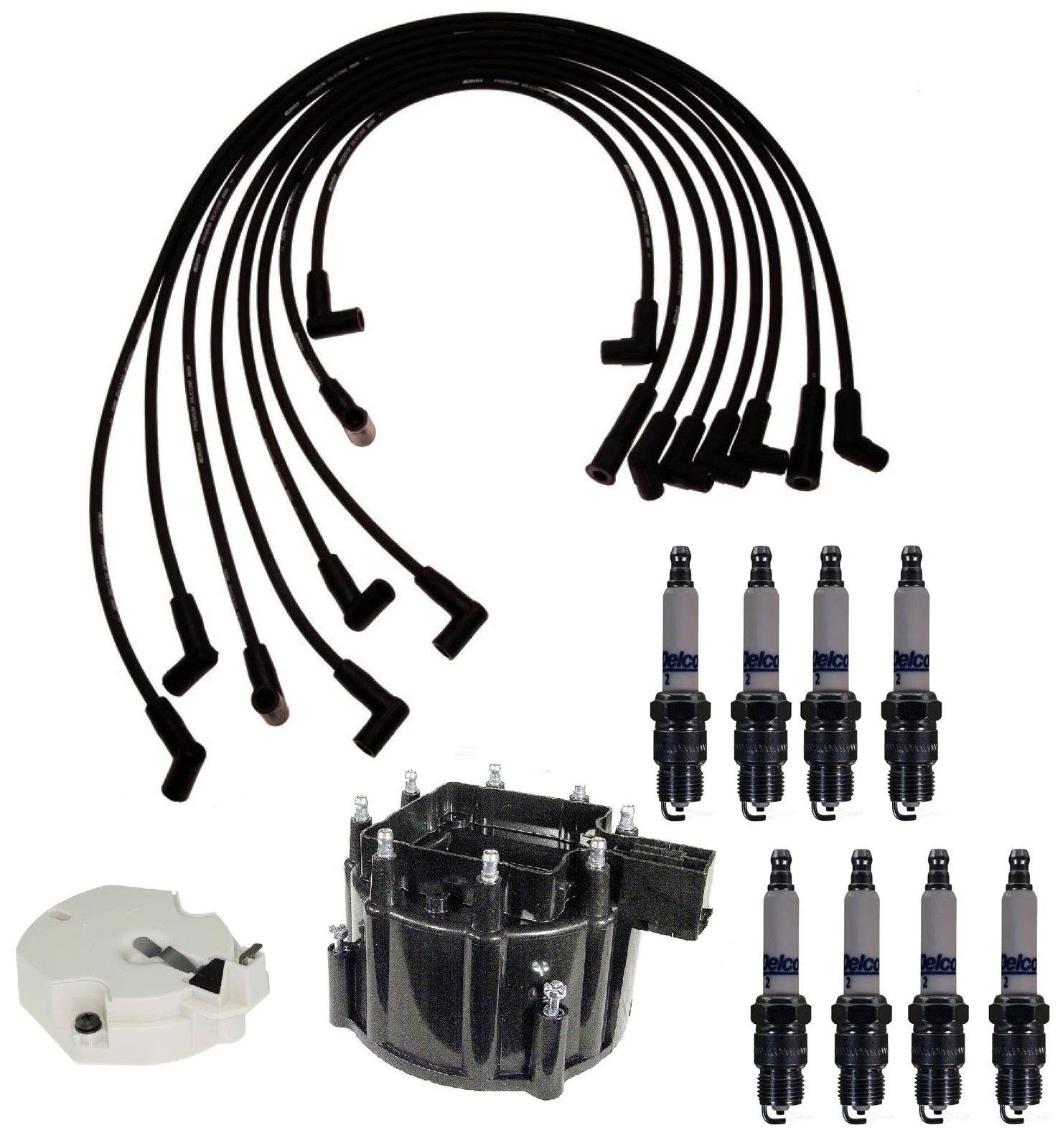 ACDelco Ignition Kit for Buick Pontiac V8 (Distributor, Rotor, Cap, Wires, Plugs)