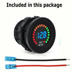 LED Digital Voltmeter Battery Fuel Gauge for Boats and Cars