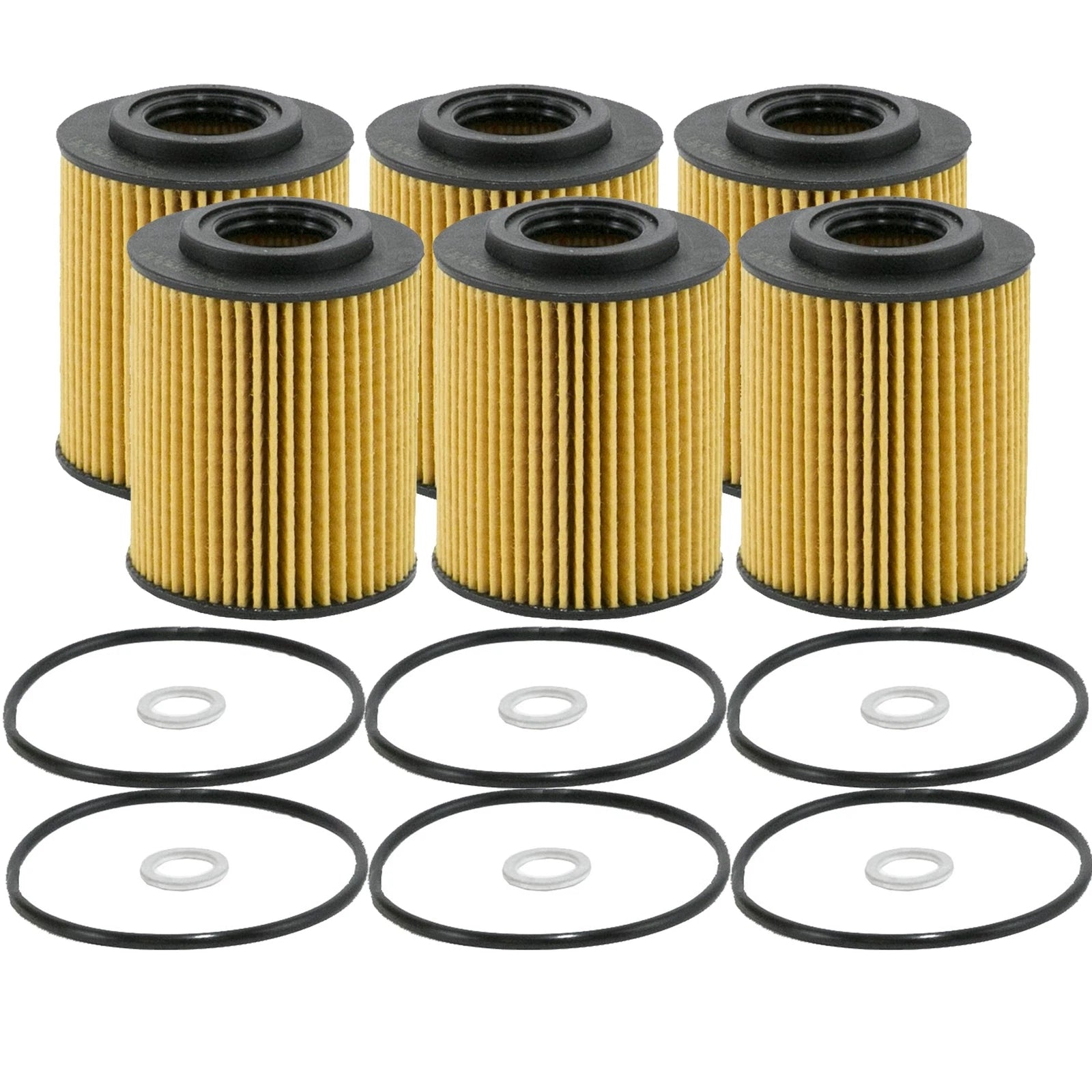 Set of 6 Engine Oil Filters for Hyundai Genesis, Kia (StdAsp)