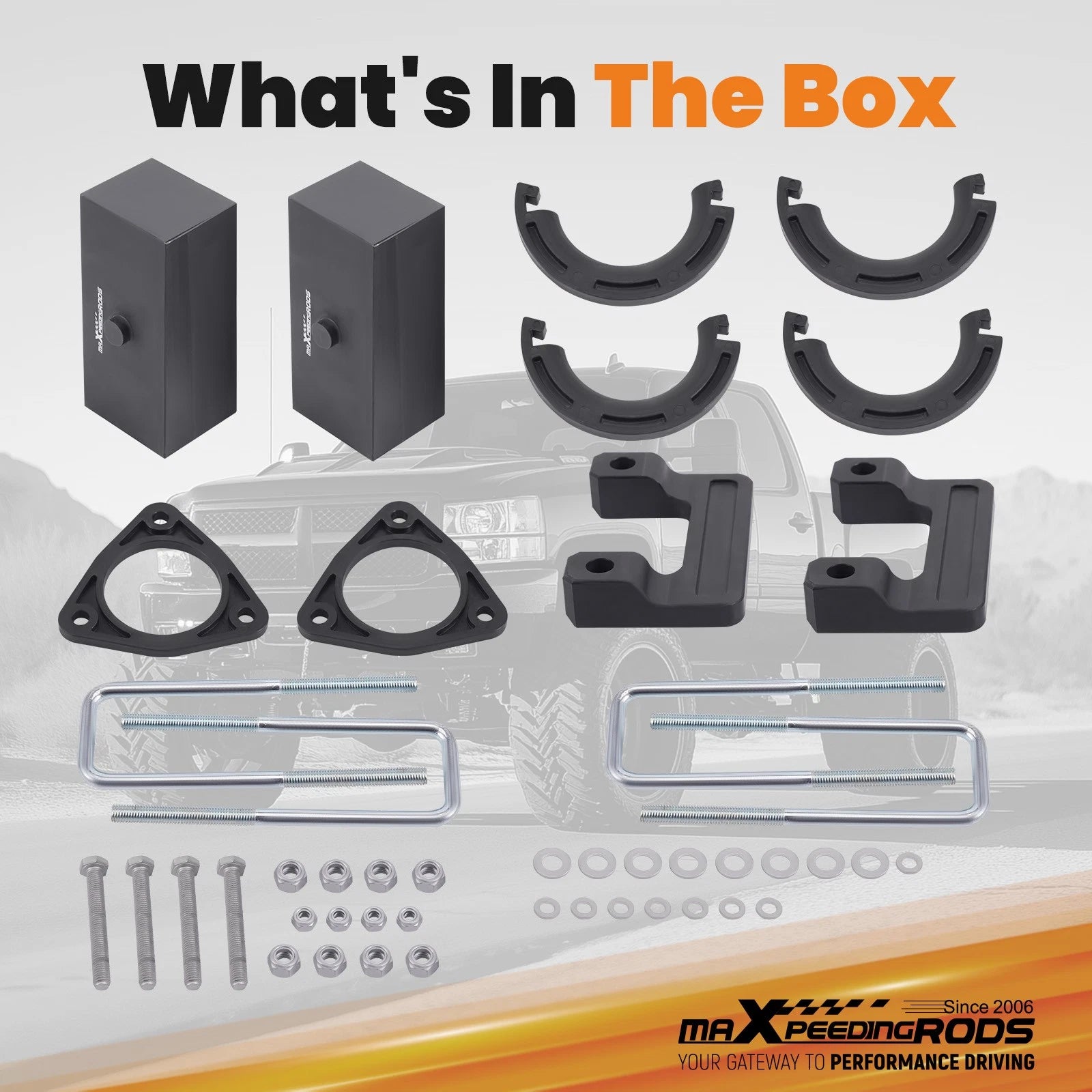 2.5" Front Lift Spacer Kit for Chevy Silverado 1500 4WD (2007–2018)