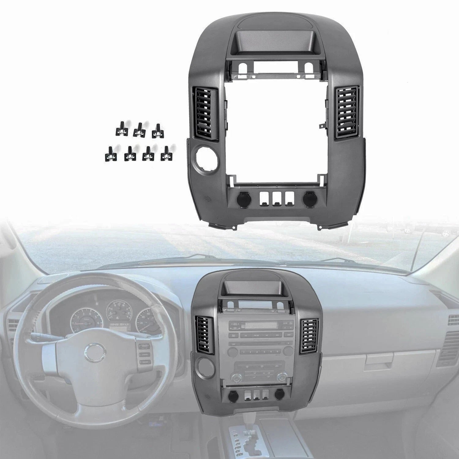Dash Radio Bezel for Nissan Titan Armada (2004–2006) ABS