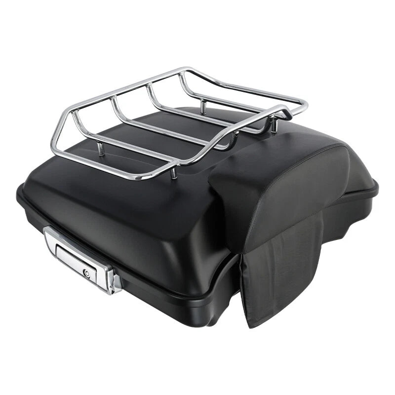 Matte Razor Trunk Backrest Mount Rack for Harley Touring Street Glide (2014–2026)