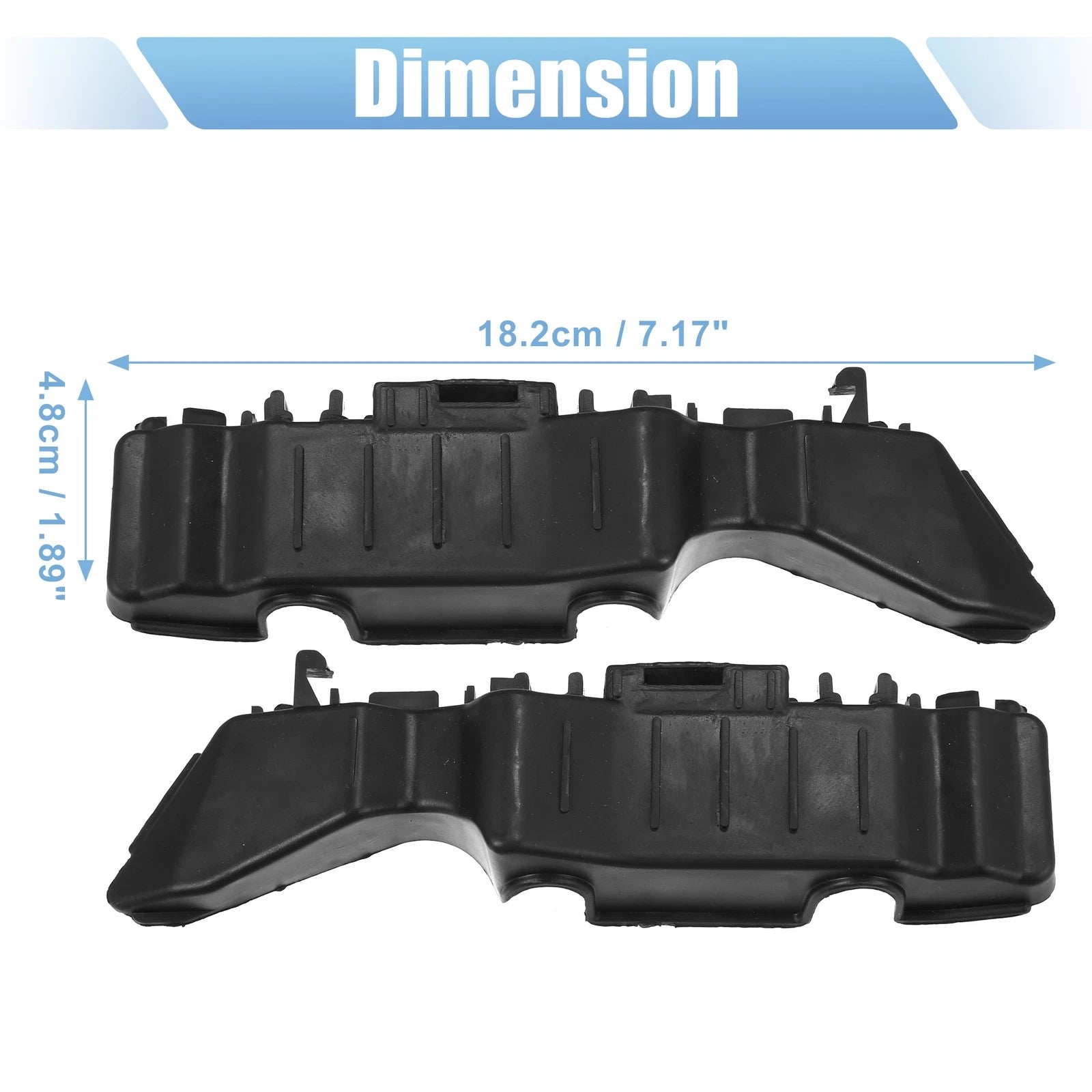 1 Pair Front Bumper Bracket for Hyundai Accent (2012) 86513-1R000 Plastic Black